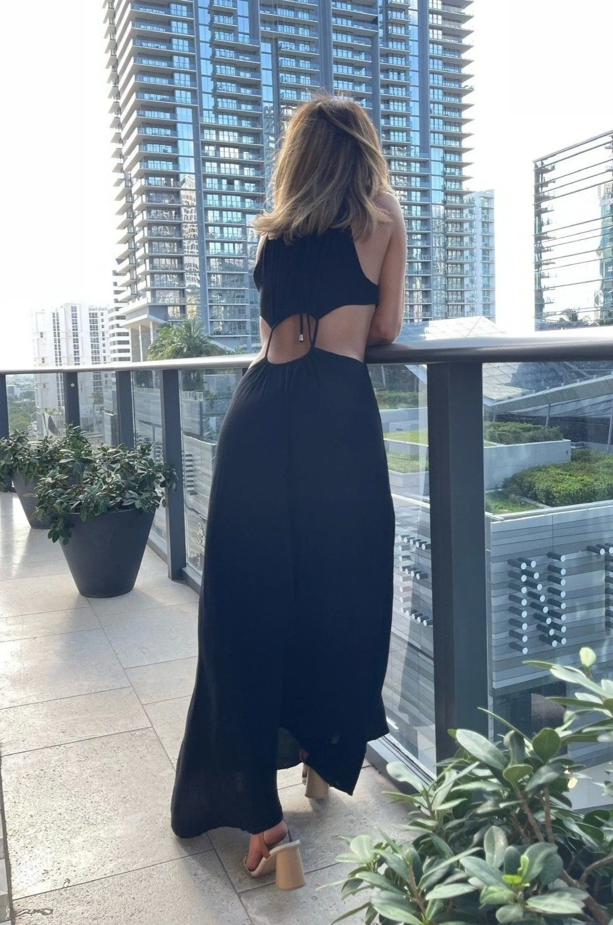 'Always and 4Ever' Cutout Infinity Maxi Dress in Black
