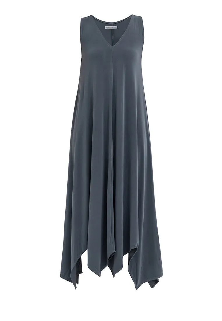 Amiera Sleeveless Asymmetric Hem Jersey Maxi Dress