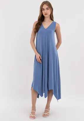 Amiera Sleeveless Asymmetric Hem Jersey Maxi Dress