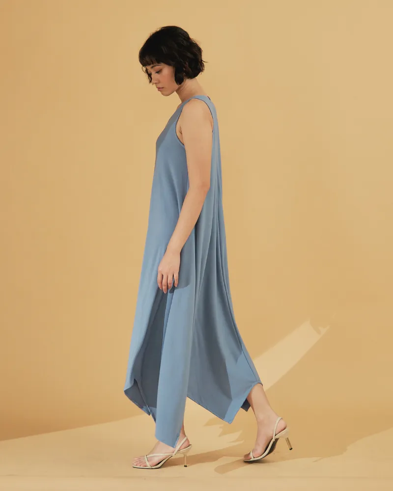 Amiera Sleeveless Asymmetric Hem Jersey Maxi Dress