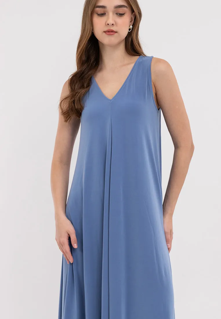Amiera Sleeveless Asymmetric Hem Jersey Maxi Dress