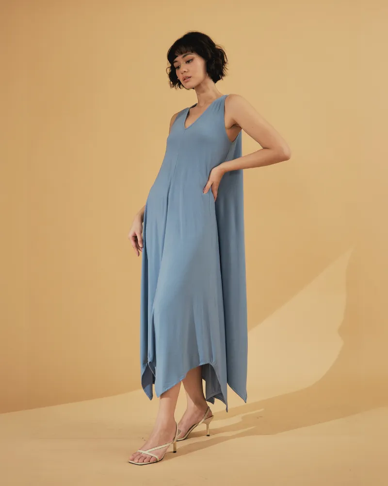 Amiera Sleeveless Asymmetric Hem Jersey Maxi Dress