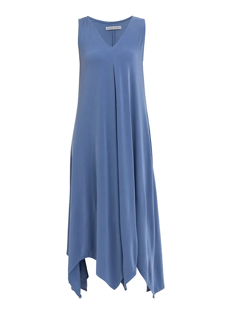 Amiera Sleeveless Asymmetric Hem Jersey Maxi Dress