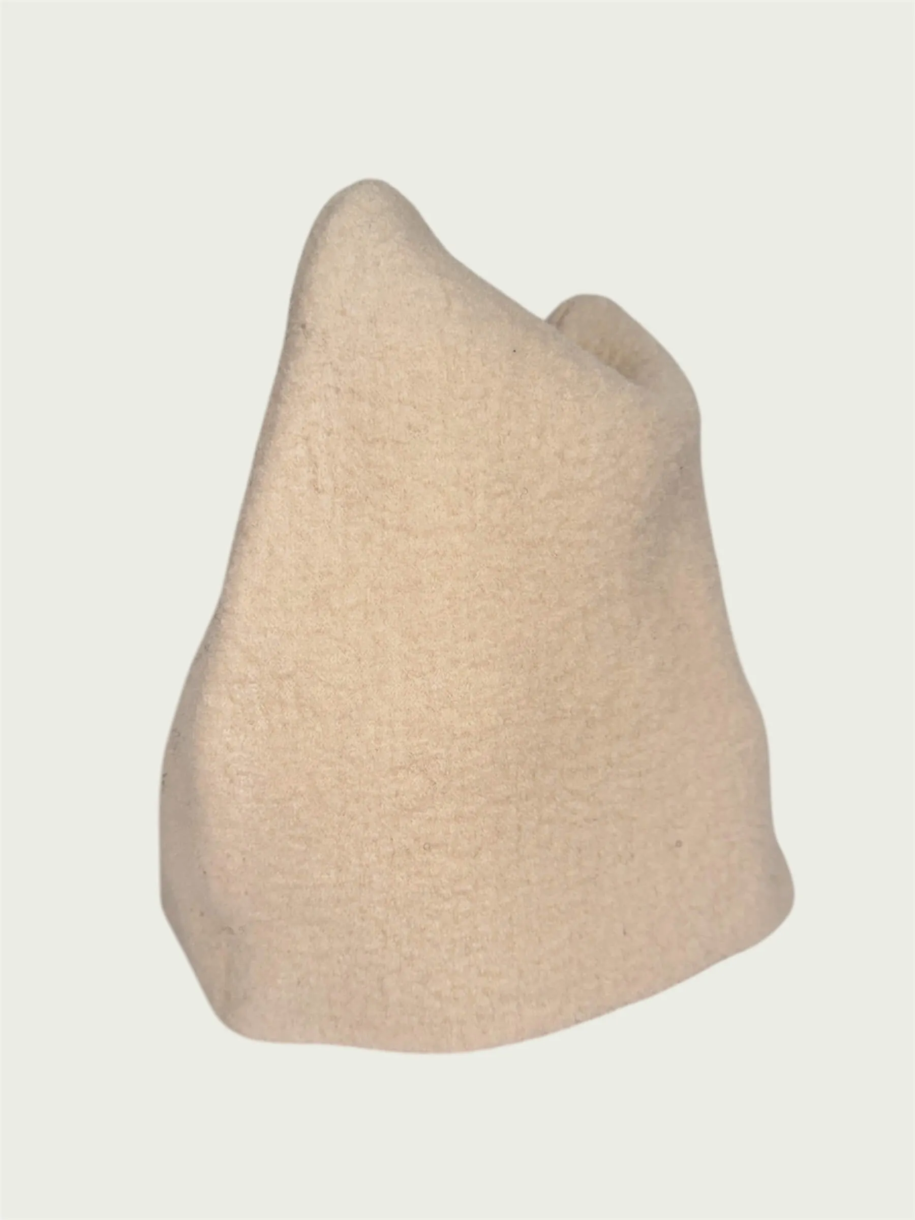 Boiled Wool Puffer Toque in Creamy