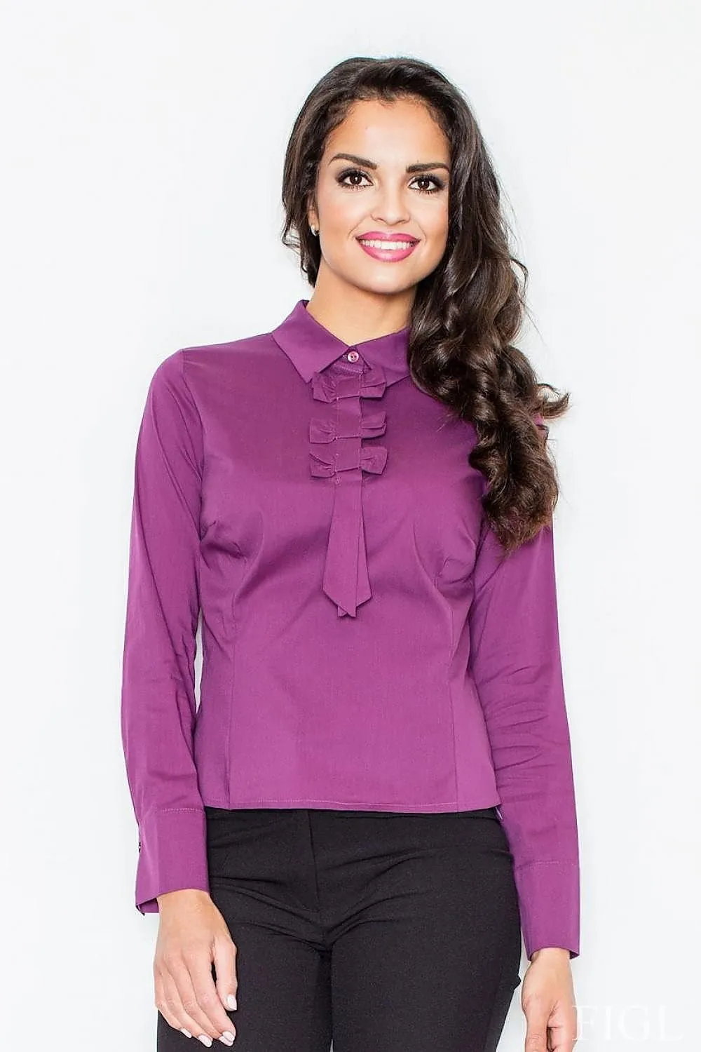 Chic Bow-Detail Cotton Blouse - Stylish Figl Collection