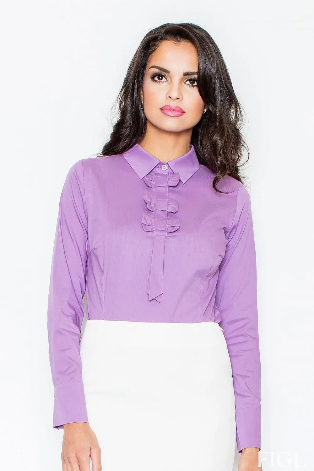 Chic Bow-Detail Cotton Blouse - Stylish Figl Collection