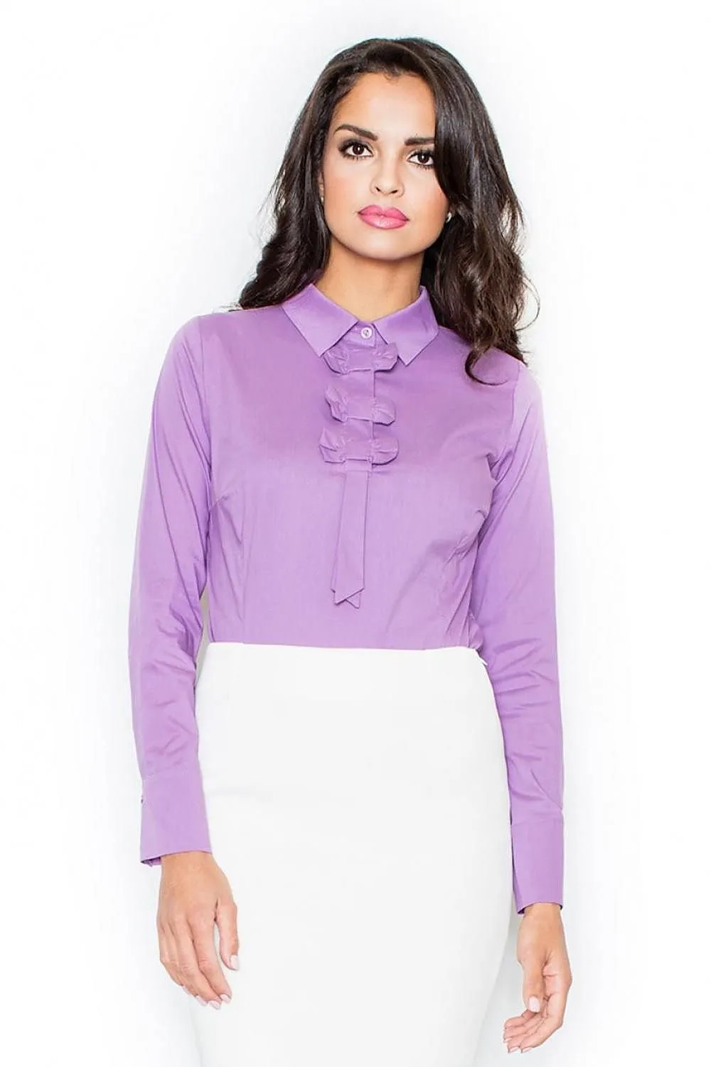 Chic Bow-Detail Cotton Blouse - Stylish Figl Collection