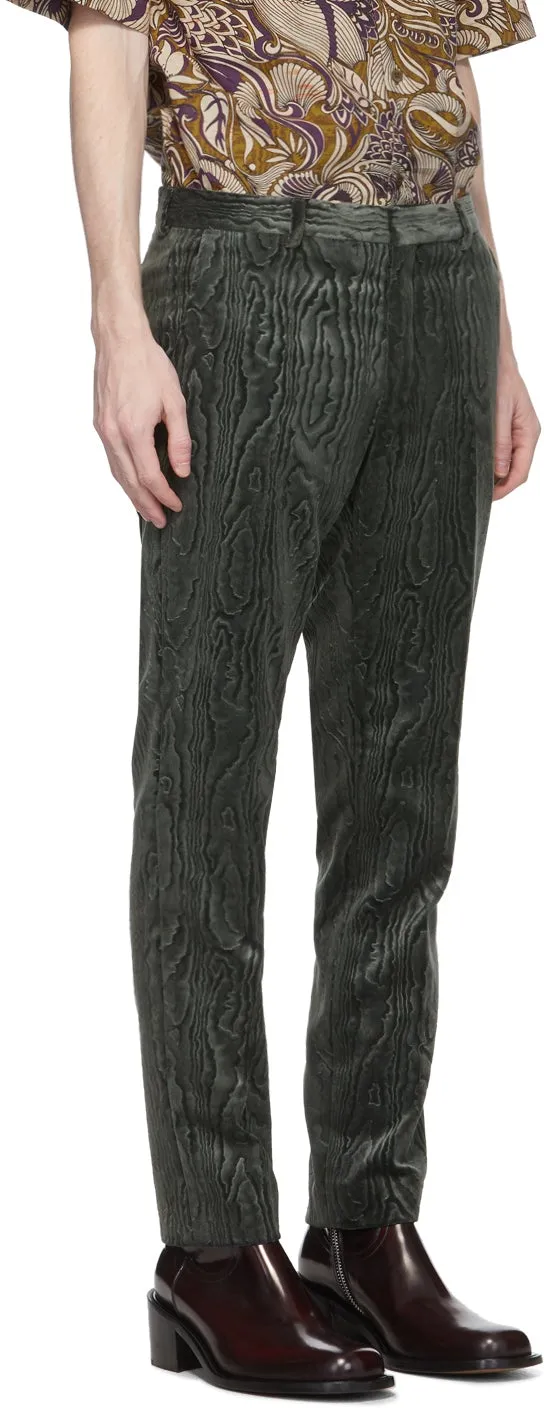 Dries Van Noten Grey Patterned Trousers