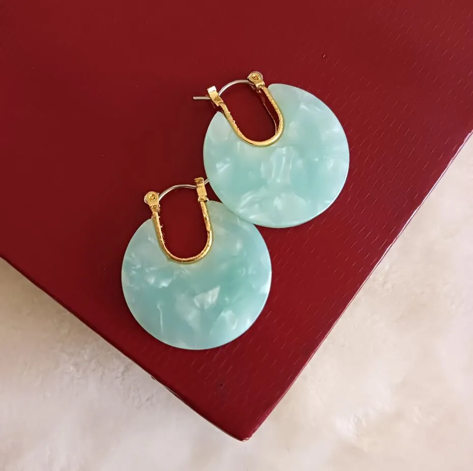 Gold Plated Acrylic Fashion Indo Western Earring