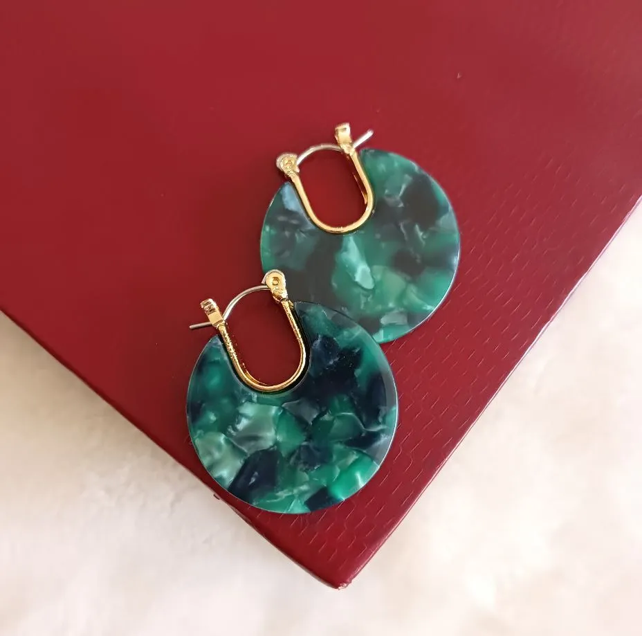 Gold Plated Acrylic Fashion Indo Western Earring