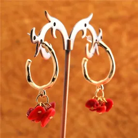 Gold Plated Beaded Charms Drop Earring
