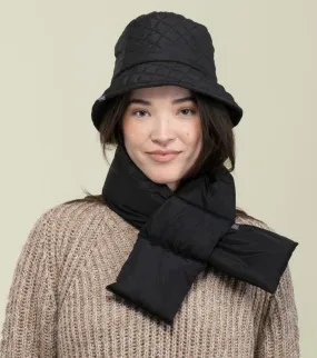 Let it Snow Short Puffer Scarf - Black