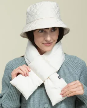 Let it Snow Short Puffer Scarf - Cream