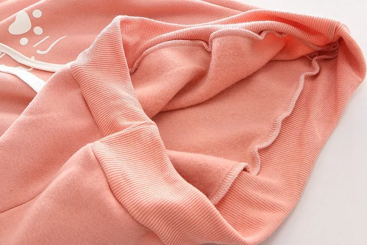 Meow Elegance: Harajuku Kitty Paw Letter Hooded Sweatshirt - Elevate Your Style with Feline Charm! 🌈😺