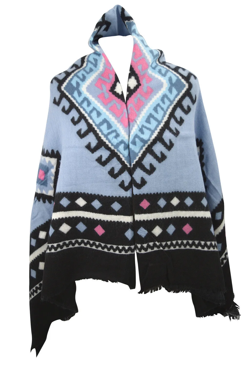 Navajo Aztec Bohemian Warm Winter Ethnic Tribal Pattern Large Scarf Wrap