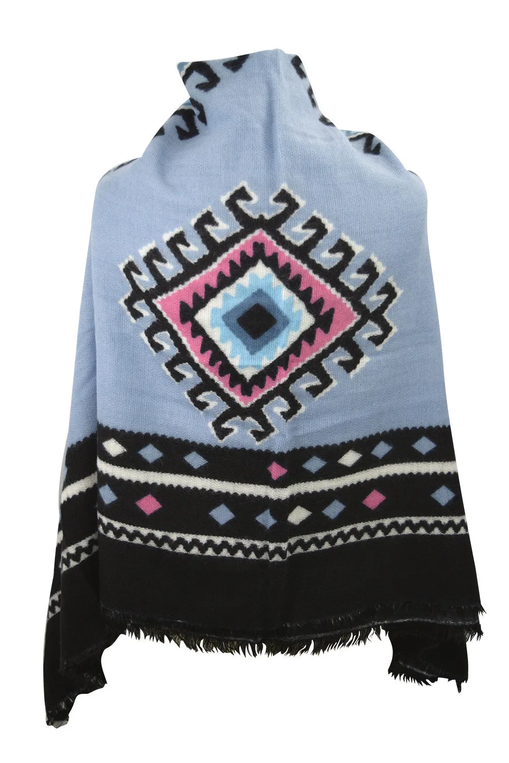 Navajo Aztec Bohemian Warm Winter Ethnic Tribal Pattern Large Scarf Wrap
