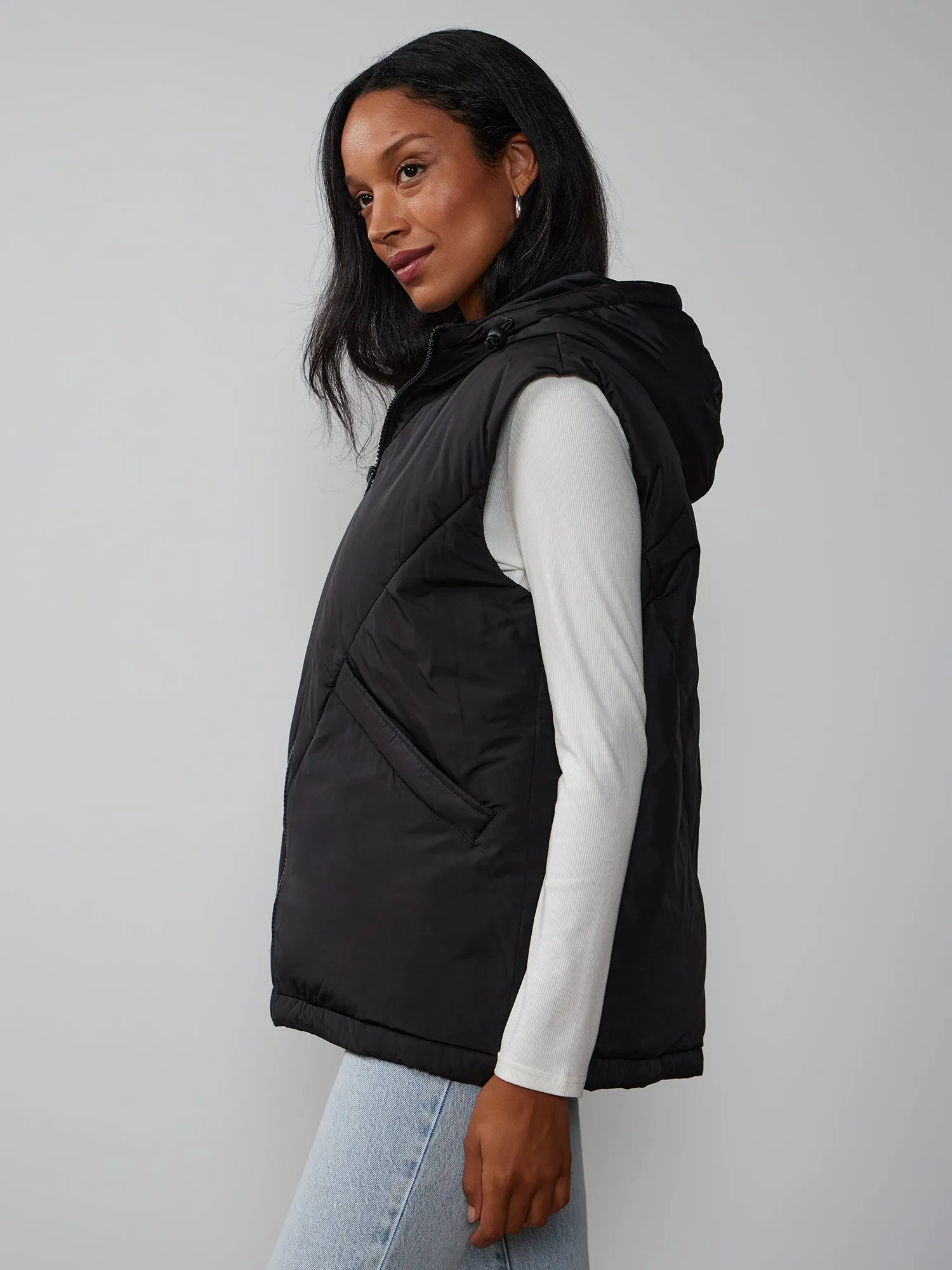Oversized Hooded Puffer Vest