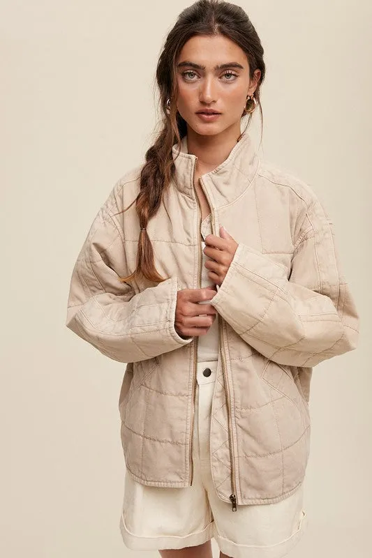 Quilted Denim Twill Jacket